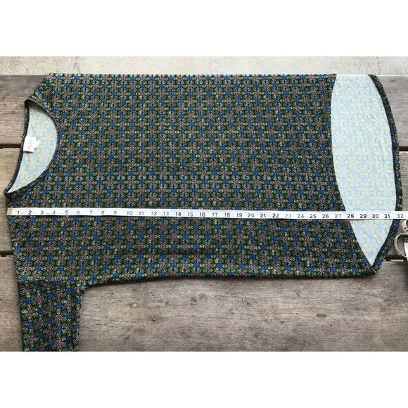 LuLaRoe Black Lime Pink Blue Knit Top Tunic Hi Low XXS Extra Extra Small - Picture 6 of 8